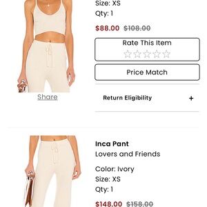 Lovers + Friends cream set.